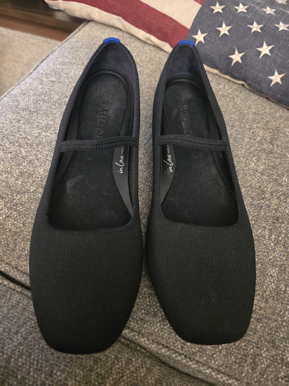 Rothy's The Max Square Mary Jane Black 9.5 EUC